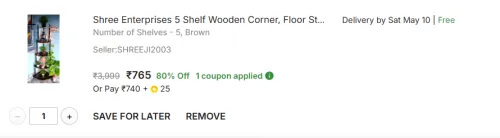 Image of Shree Enterprises 5 Shelf Wooden Corner