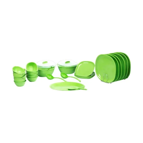 Image of Signoraware 31-piece square dinner set (plastic)