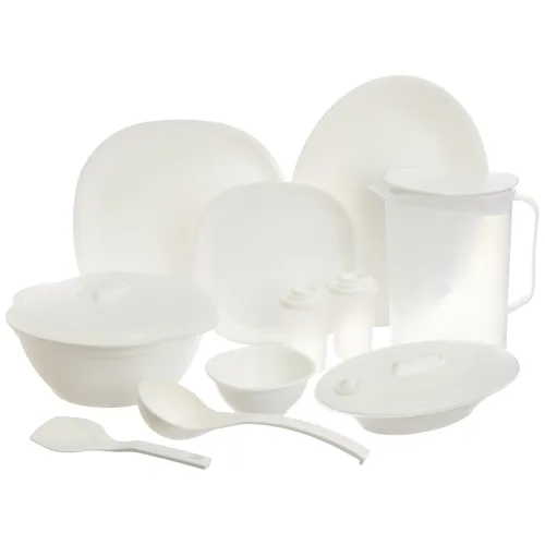 Image of SignoraWare Square Plastic Dinner Set, Set of 32 Pcs