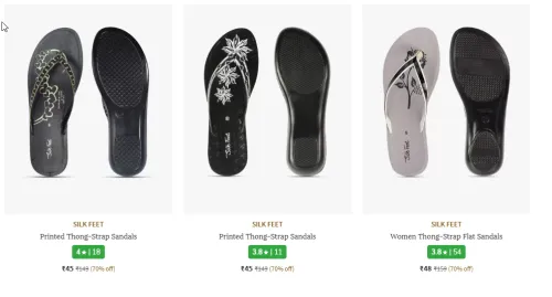 Image of SILK FEET Printed Thong-Strap Sandals Starting At ₹45