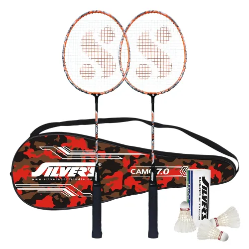 Image of Silver's Aluminium Camo 7.0 Badminton Kit ( 3 Feather Shuttlecock )
