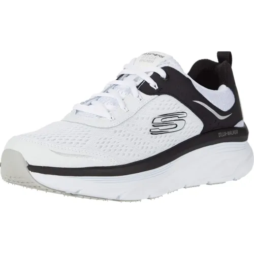 Image of Skechers Men D'LUX Walker -White Black Casual Shoe -9 UK