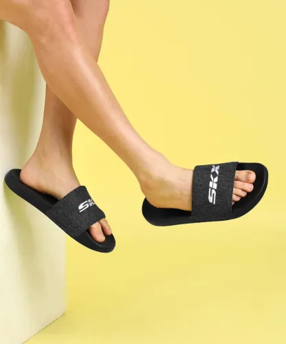 Image of Skechers Men Slides (Black , 6)