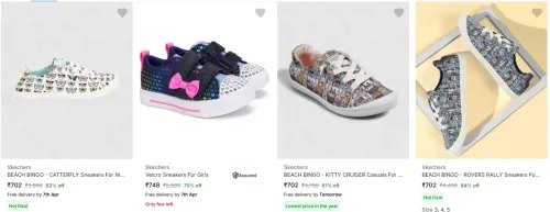 Image of Skechers women's sneaker starting @ ₹702