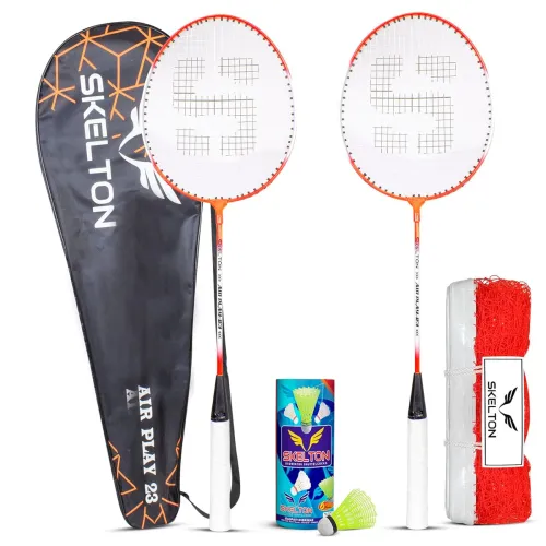 Image of Skelton Badminton Set Aluminium Racquet, Shuttle & Net PO6