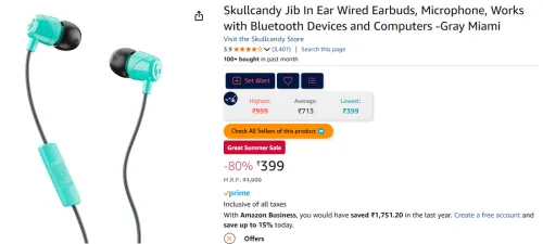 Image of Skullcandy Jib In Ear Wired Earbuds