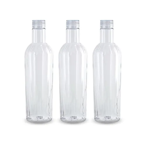Image of SKY Crown Unbreakable PET Fridge Water Bottle,Set Of 3,1000 ml,Clear