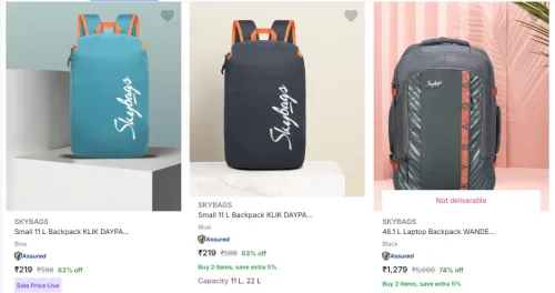 Image of Skybag Backpack Minimum 60% Discount