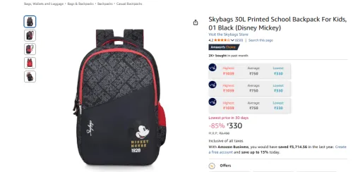 Image of Skybags 30L Printed School Backpack