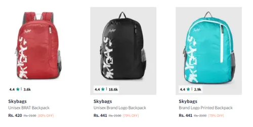 Image of Skybags Backpack Minimum 75% Discount