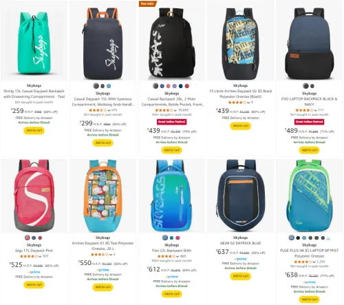 Image of Skybags Backpacks Starting At ₹259
