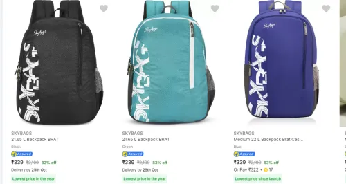 Image of Skybags Bags & Backpacks up to 85% Discount