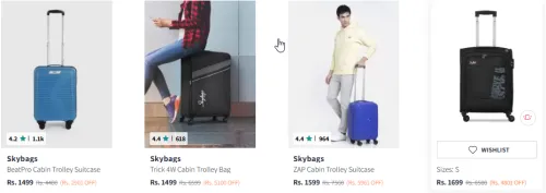 Image of Skybags Cabin Trolley Suitcase Starting At @ ₹1499