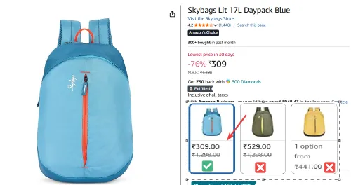 Image of Skybags Lit 17L Daypack Blue