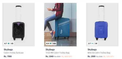 Image of Skybags Trolley Bags at Minimum 70% Discount