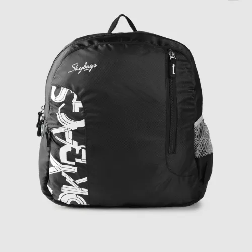 Image of Skybags Unisex Black & White Brand Logo Print Backpack- 21.3 Ltrs