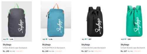 Image of Skybags Unisex Brand Logo Backpack starting @ ₹149