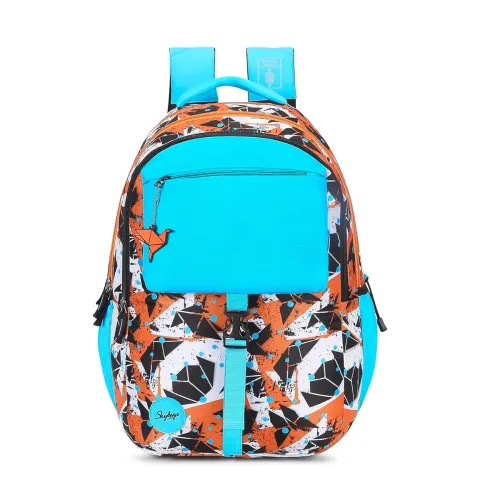 Image of Skybags WOKE PRO 02 SCHOOL BACKPACK BLUE ORANGE
