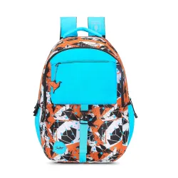 Skybags WOKE PRO 02 SCHOOL BACKPACK BLUE ORANGE