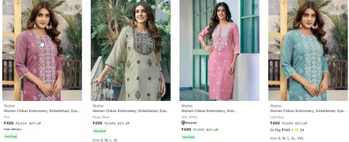 Image of Skylee Women's Kurta at Minimum 80% Discount 