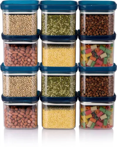 Image of SKYLIFE Plastic Grocery Container -510 ml (Pack of 12, Blue)