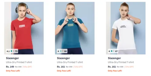 Image of Slazenger Printed T-shirt Minimum 70% Discount