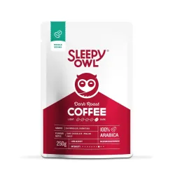 Sleepy Owl Dark Roast Whole Coffee Beans 250g Pack