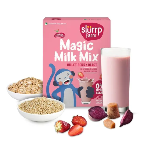 Image of Slurrp Farm No Sugar Berry Blast Nutrition Powder Milk 