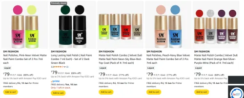 Image of SM FASHION Nail Polish Combo Set at Minimum 80% Off