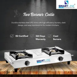 SMART LINE 2-Burner Stainless Steel Gas Stove (ISI Marked)