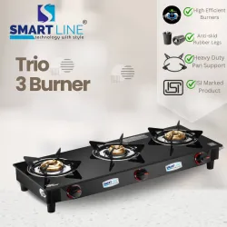 SMART LINE 3 Burner Gas Stove 1 Year Warranty