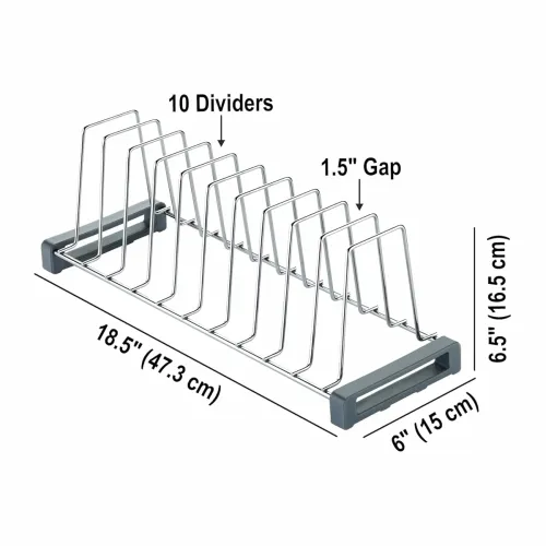 Image of SmartSlide Plate Stand for Kitchen Drawer Plate Rack 20 Inch