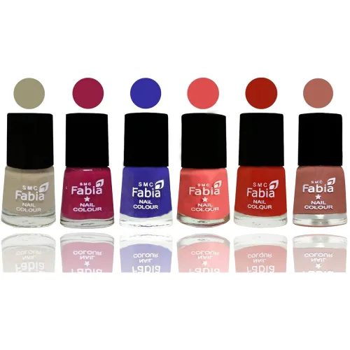 Image of SMC Fabia Shine Bright Glossy Nail Polish Combo Set of 6 Nail Paint