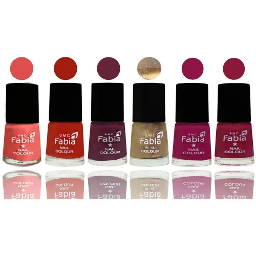 Image of SMC Fabia Shine Bright Glossy Nail Polish Combo Set of 6 