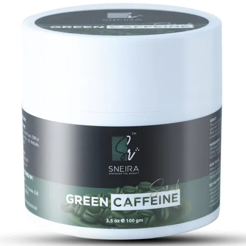 Image of SNEIRA Green Caffine 100 g Face Scrub, Tan Brightening & Revitalizing, Gentle Exfoliation Smooth
