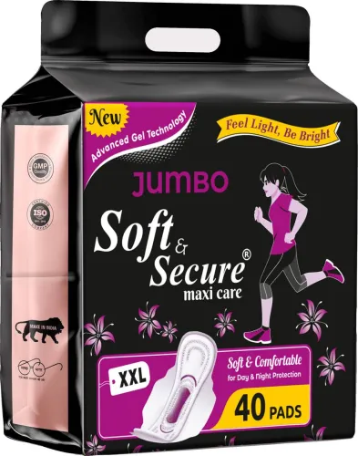 Image of soft & secure Period Care XXL Dry Soft Cover Sanitary Pad (Pack of 40)