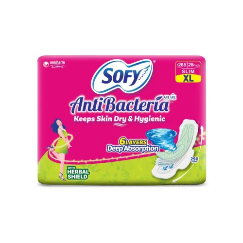Image of Sofy Anti-Bacteria XL Sanitary Pads (Pack of 1, 28 Pads )