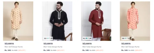 Image of SOJANYA Men's Kurta at minimum 85% Discount