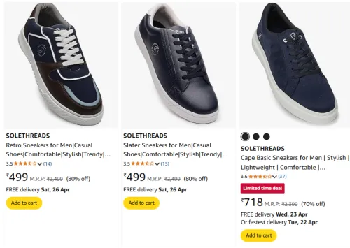 Image of SOLETHREADS Men's Sneaker at minimum 70% Off