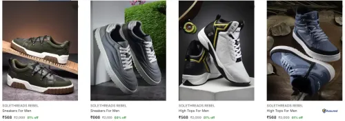 Image of SOLETHREADS REBEL Sneakers For Men upto 81% Discount