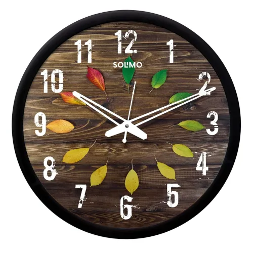 Image of Solimo 12-inch Plastic & Glass Wall Clock