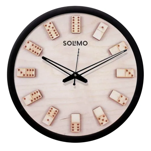 Image of Solimo 12-inch Wall Clock - Dices, Silent Movement