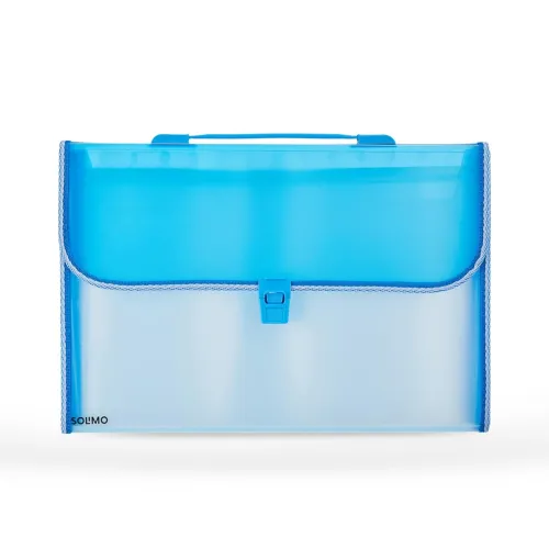 Image of Solimo 13-Pocket A4 File Folder with Handle 