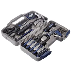 Solimo 38-Piece Plastic Household Tool Set (Dark Blue)