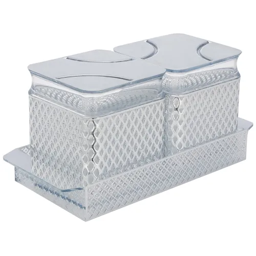 Image of Solimo Air-Tight Dry Fruit Container Tray Set of 2 *500ml
