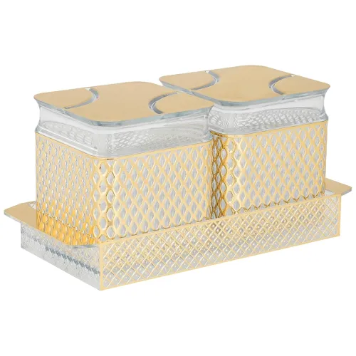 Image of Solimo Airtight Dry Fruit Container Tray Set 500ml * 2