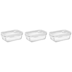 Solimo Airtight Glass Container Set of 3 840ml