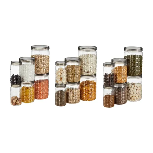 Image of Solimo Checkered Jar Container Set – 18 pcs
