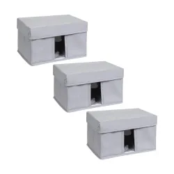 Solimo Fabric Storage Box, Small, Set of 3