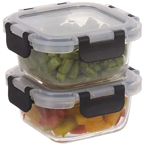 Image of Solimo Glass Borosilicate Container 350Ml- Set of 2